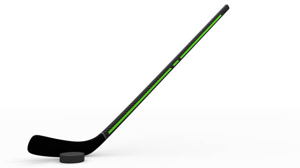 istock Simple hockey stick and puck on a white background 1316738041