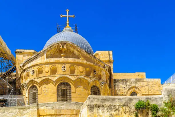 View of the dome of the Holy Sepulchre church, Jerusalem Old City, Israel