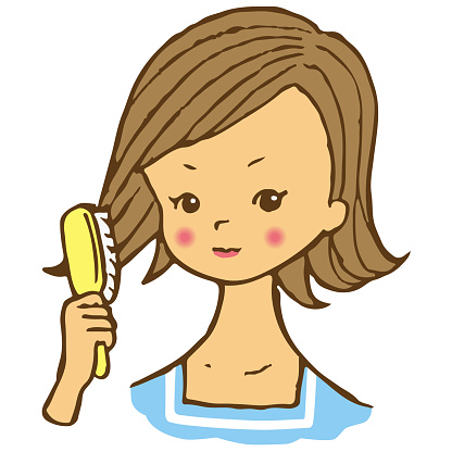 Free download of girl brushing her hair vector graphics and illustrations
