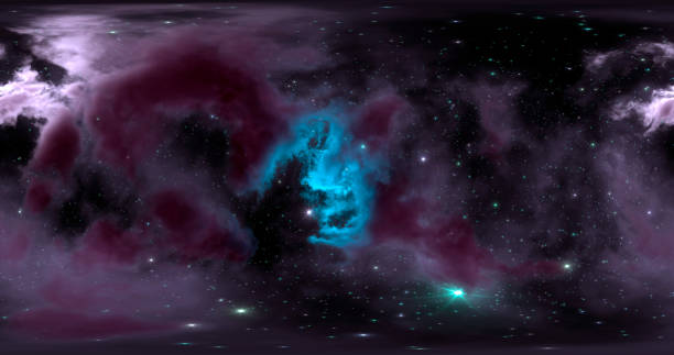 3d rendering. Space background with nebula and stars. Environment 360 HDRI map. Equirectangular projection, spherical panorama. 3d rendering. Space background with nebula and stars. Environment 360 HDRI map. Equirectangular projection, spherical panorama. high dynamic range imaging stock pictures, royalty-free photos & images