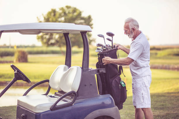 istock Senior man on golfer court. 1316741760
