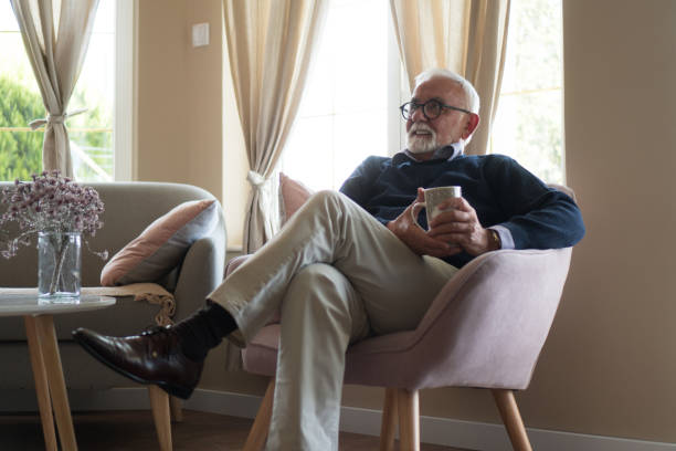 istock Senior man enjoys tea 1316743926
