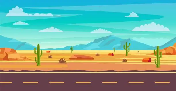 Vector illustration of desert landscape illustration