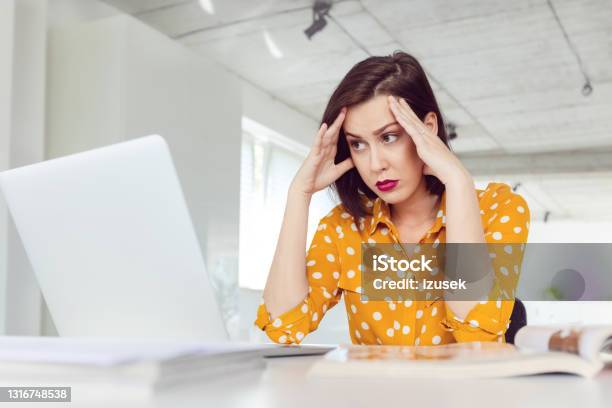 Woman Working In The Office Stock Photo - Download Image Now - 30-39 Years, Adult, Adults Only