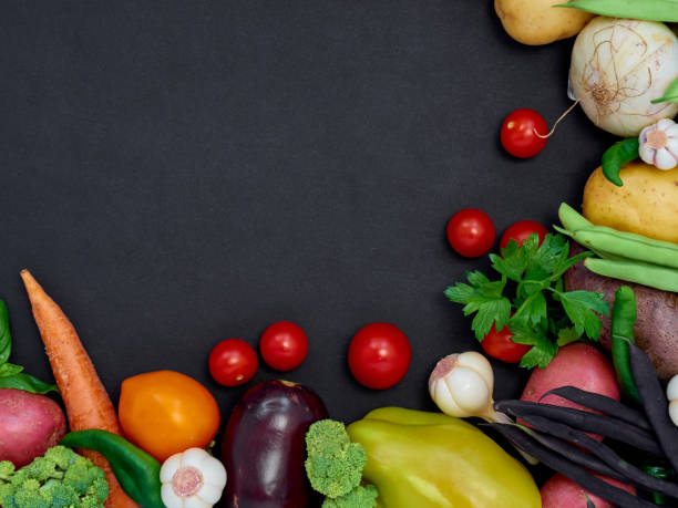 istock Frame of vegetables with space for text. 1316751115