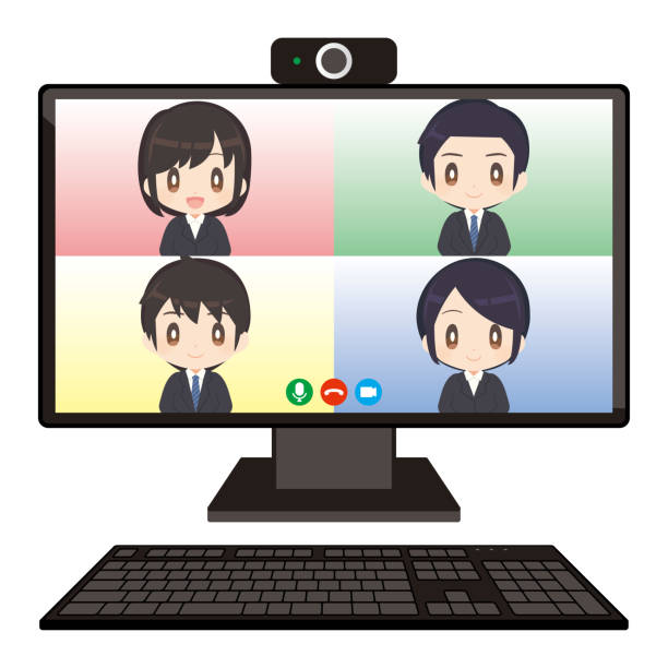 Computer Video Conferencing Graphics Zoom Meeting 4 People Illustrations, Royalty-Free Vector Graphics ...