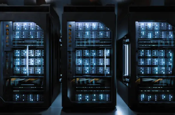Photo of Server room data center for cloud computing