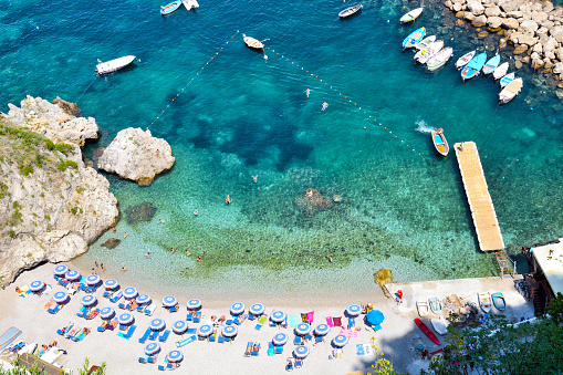 Aerial view of beautiful cove at the Amalfi Coast in Italy