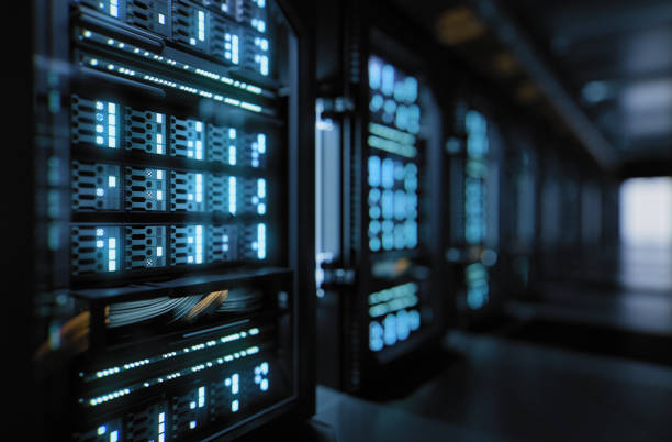 supercomputer in einem serverraum-rechenzentrum für cloud computing - rechenzentrum stock-fotos und bilder