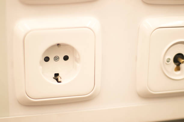 istock Store socket and switch display of productrs on sale on wall demonstration models for customers 1316754372