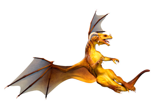 istock 3D illustration fantasy dragon on white 1316757465