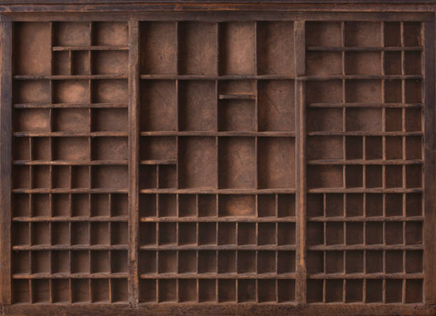 istock Antique wooden printer tray 1316757571