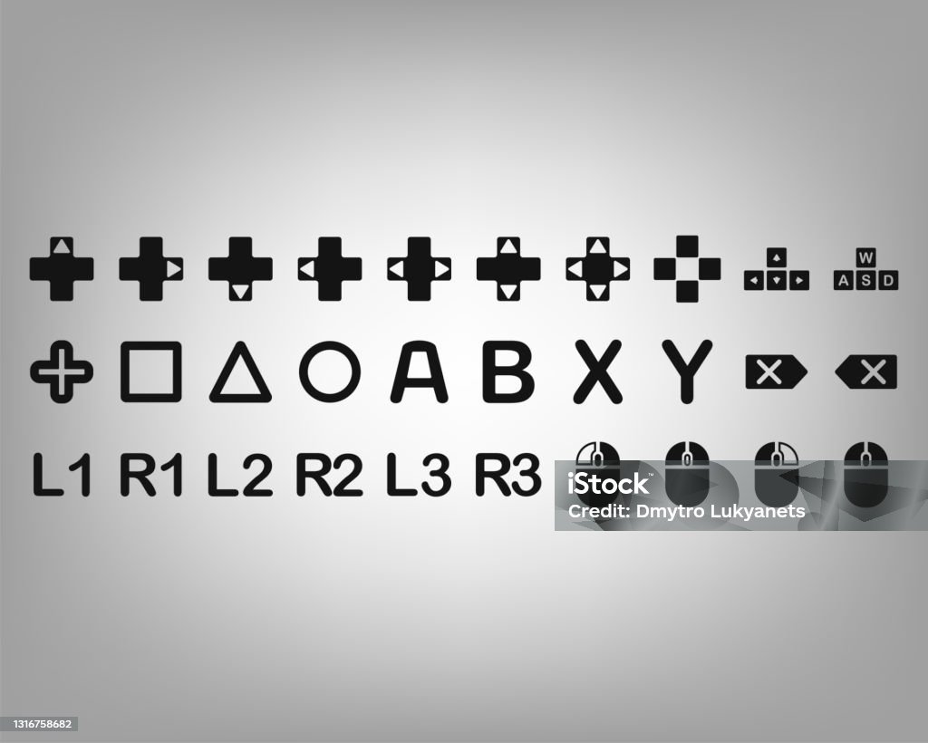 Game Control Buttons Examples Game Control Stock Illustration - Download Image Now - Keypad, Push ...