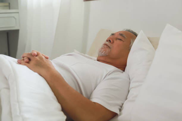 istock Asian Elderly man sleep and sweet dream on bed. 1316759919