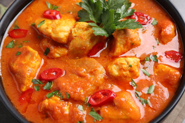 istock Bowl of delicious chicken curry, closeup view 1316760269