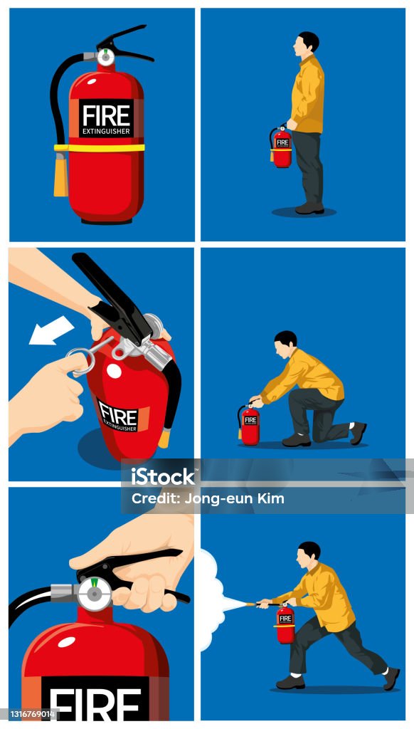 How To Use A Fire Extinguisher Stock Illustration - Download Image Now