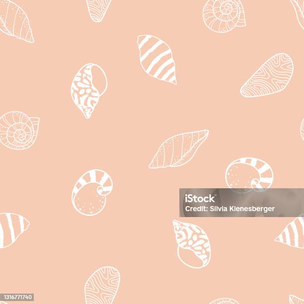 Cute Shell Patterns Cute Hand Drawn Sea Shells Seamless Pattern Summer Background Great For ...
