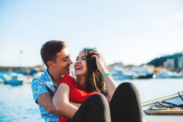 istock Young couple on boat 1316772787