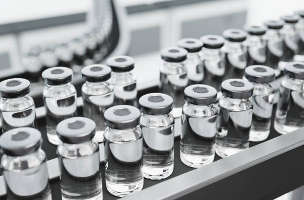 produzione di vaccini in una fabbrica farmaceutica - dose foto e immagini stock
