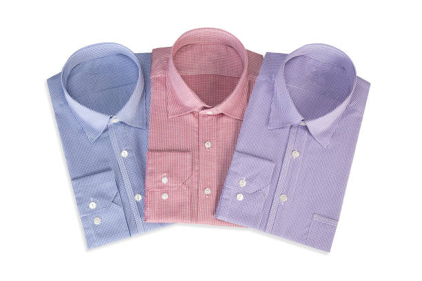 istock Classic men's shirts stacked on white background 1316775942