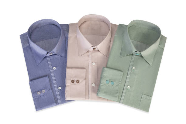istock Classic men's shirts stacked on white background 1316776482