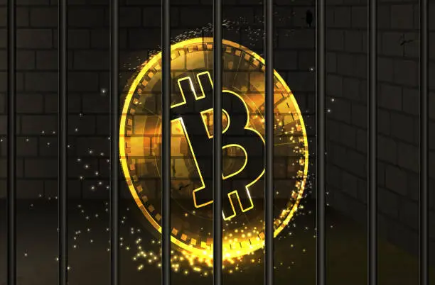 Vector illustration of Bitcoin Ban