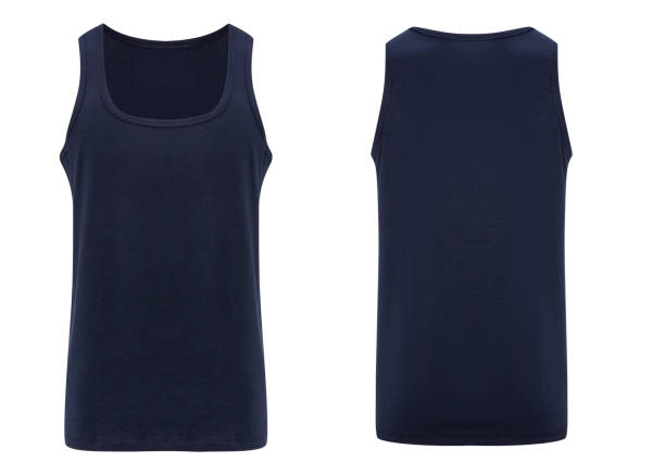 istock Close-up top of a navy blue running vest 1316779370