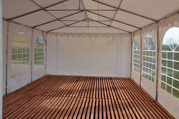 istock a large plastic tent used as a temporary shelter for entertaining guests at weddings and concerts and parties. party or coronavirus testing is not possible without temporary and washable shelters 1316780761