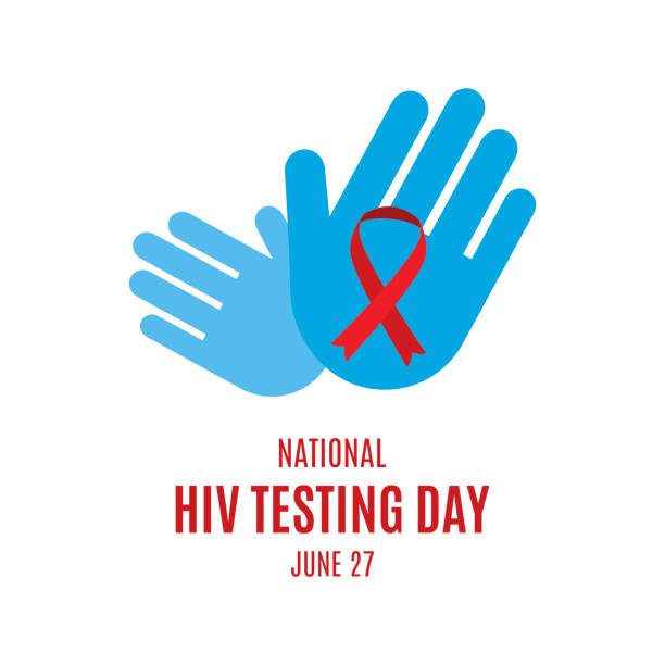 национальный вектор дня тестирования на вич - aids test stock illustrations