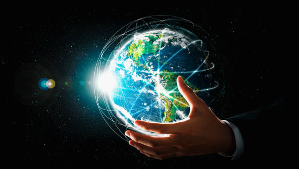 istock Global network connection covering earth with link of innovative perception 1316781452