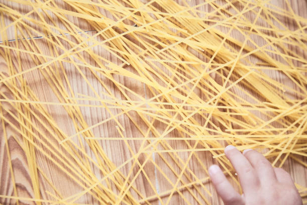 istock Spaghetti texture in a chaotic manner. View from above 1316782868