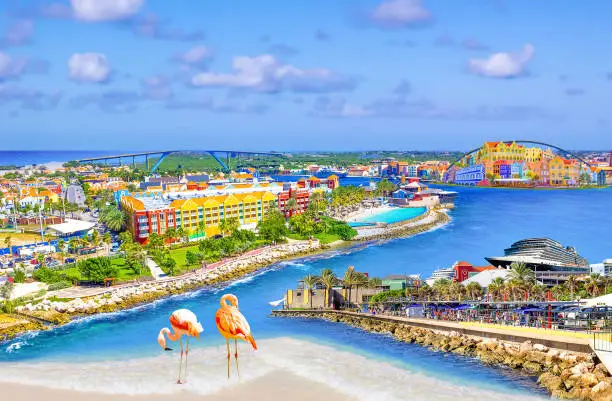 Photo of Aerial panorama of Willemstad town in Curacao