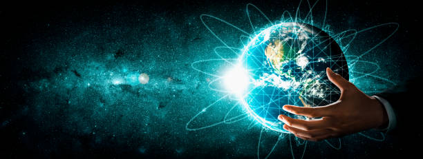istock Global network connection covering earth with link of innovative perception 1316784111