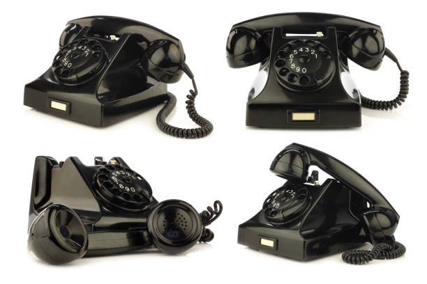 vintage bakelite telephone vintage bakelite telephone on a white background bakelite stock pictures, royalty-free photos & images