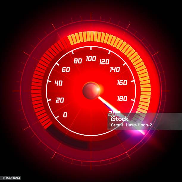 Vector Illustration Speed Motion With Fast Speedometer Car Racing ...