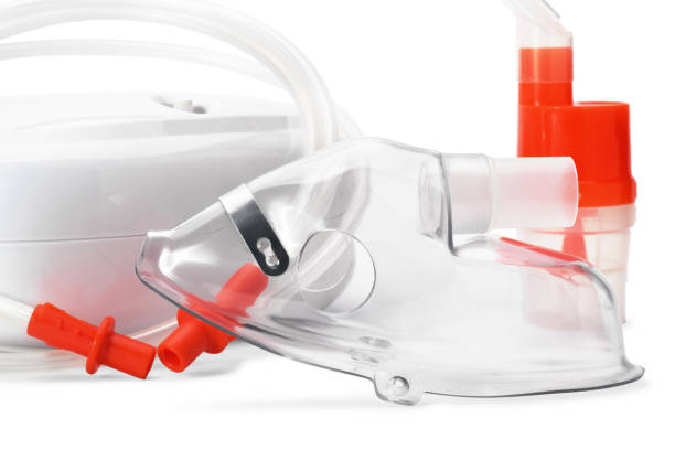 istock Close up of respiratory mask for nebulizer on white. 1316788916