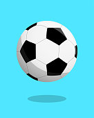istock Soccer ball on blue background. Football icon vector illustration 1316793730