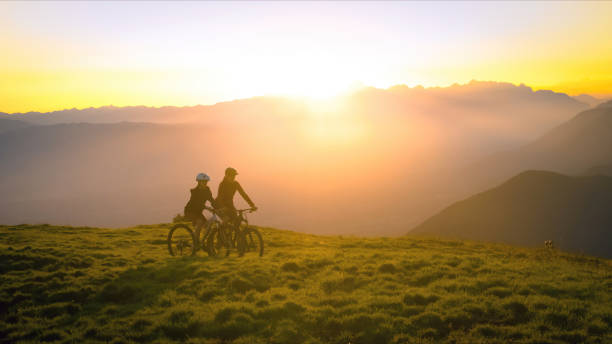 istock Cycling uphill with mountain bike 1316795148
