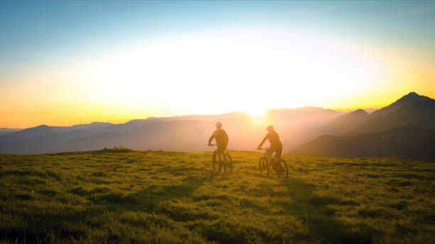 istock Cycling uphill with mountain bike 1316795182