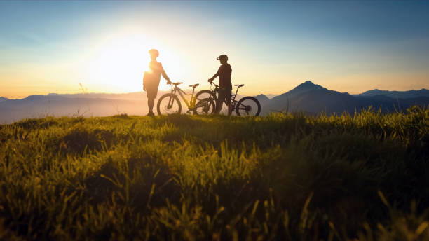 istock Two females on mountain bikes 1316795197