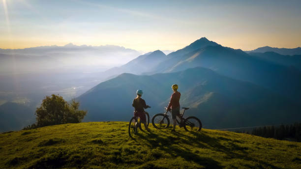 istock Two females on mountain bikes 1316795216