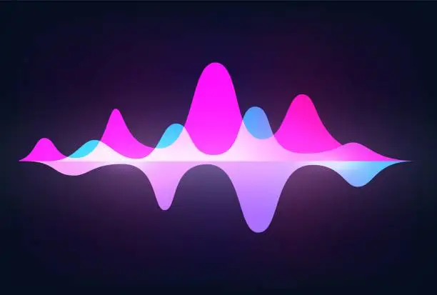 Vector illustration of Spectrum sound wave. Frequency abstract soundtrack waveform. Voice graph signal. Minimal audio tracks with peaks. Isolated horizontal equalizer indicators. Vector digital tune record