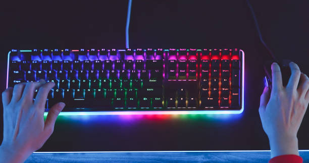 istock Esport RGB mouse and keyboard 1316805333