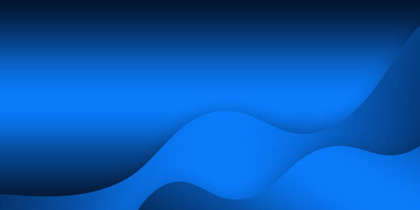 blauer wellenhintergrund mit lichteffekt. moderne grafische illustration. abstraktes bannerdesign - sea waving wave thunderstorm stock-fotos und bilder