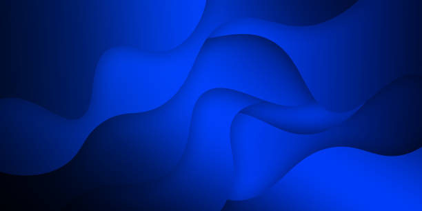 sfondo a onda blu con effetto di illuminazione. illustrazione grafica moderna. design astratto del banner - sea waving wave thunderstorm foto e immagini stock