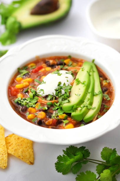 istock Mexican food. Chicken enchilada soup. 1316818969
