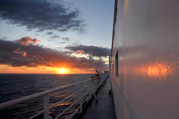 istock Sunrise in a ferry boat. 1316821609