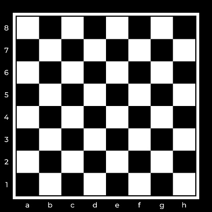 Black and white chess board background design in flat style