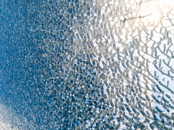 istock Macro image of mirror or glass surface shattered in small pieces 1316833647