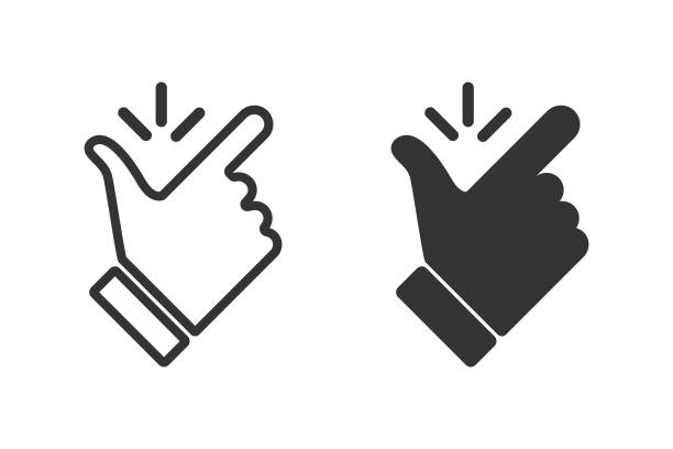 ilustraciones, imágenes clip art, dibujos animados e iconos de stock de como un icono vectorial fácil. chasquear los iconos de los dedos, aislados. moviendo los dedos. gesticulación popular o símbolos. ilustración vectorial - sencillez
